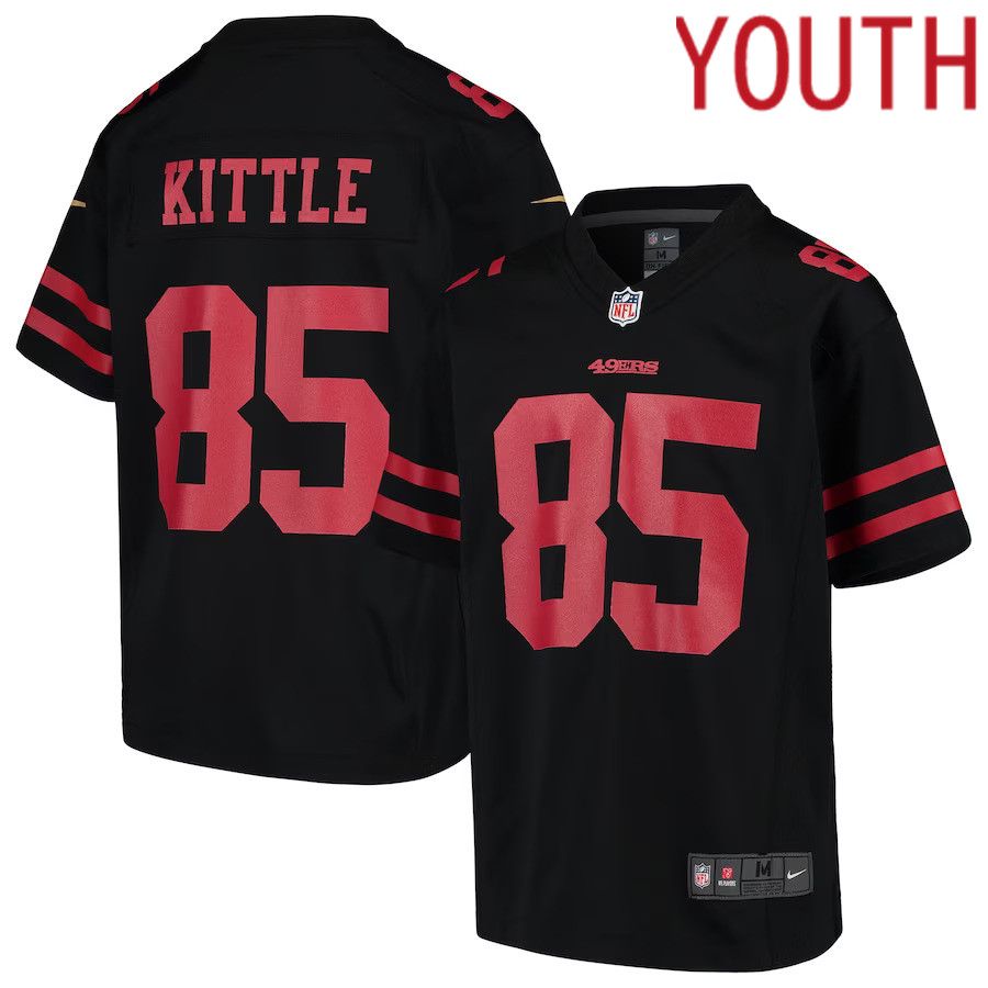 Youth San Francisco 49ers 85 George Kittle Nike Black Player Game NFL Jersey